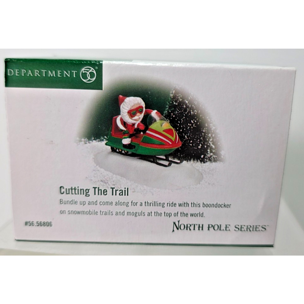 Dept 56 Cutting The Trail Santa Snow Mobile North Pole Village 56806 Retired
